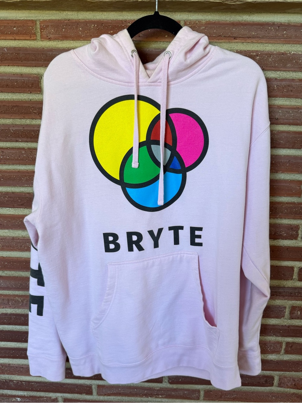 Rare BRYTE Skateboards Logo Hoodie in light pink